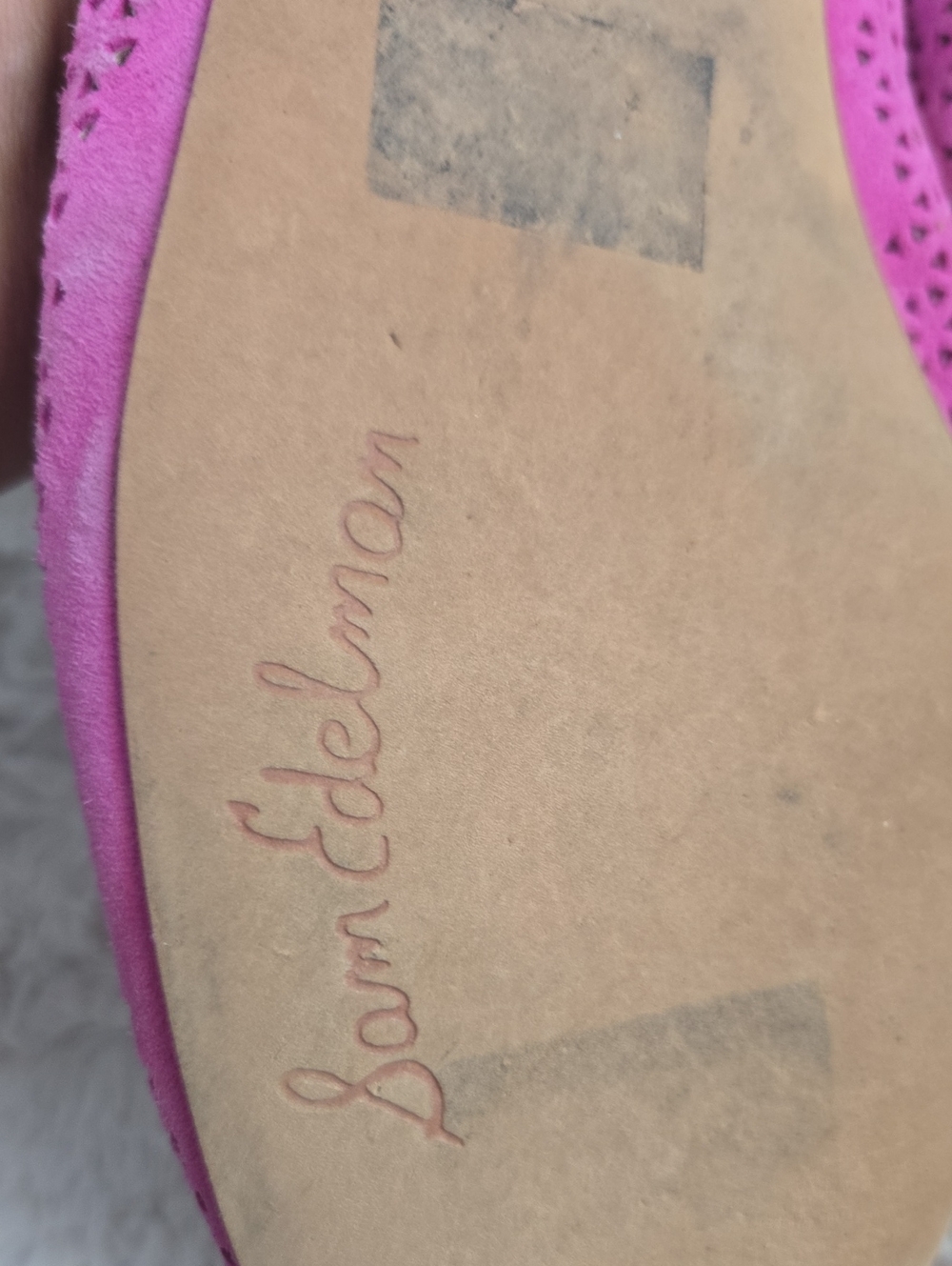 Sam Edelman Hot Pink Perforated Ballet Flats - Picture 5 of 5